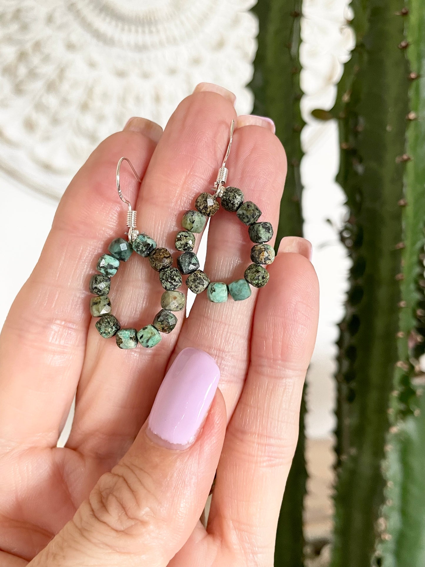 Tibetan Turquoise Beaded Dangles - Handmade by Wayne