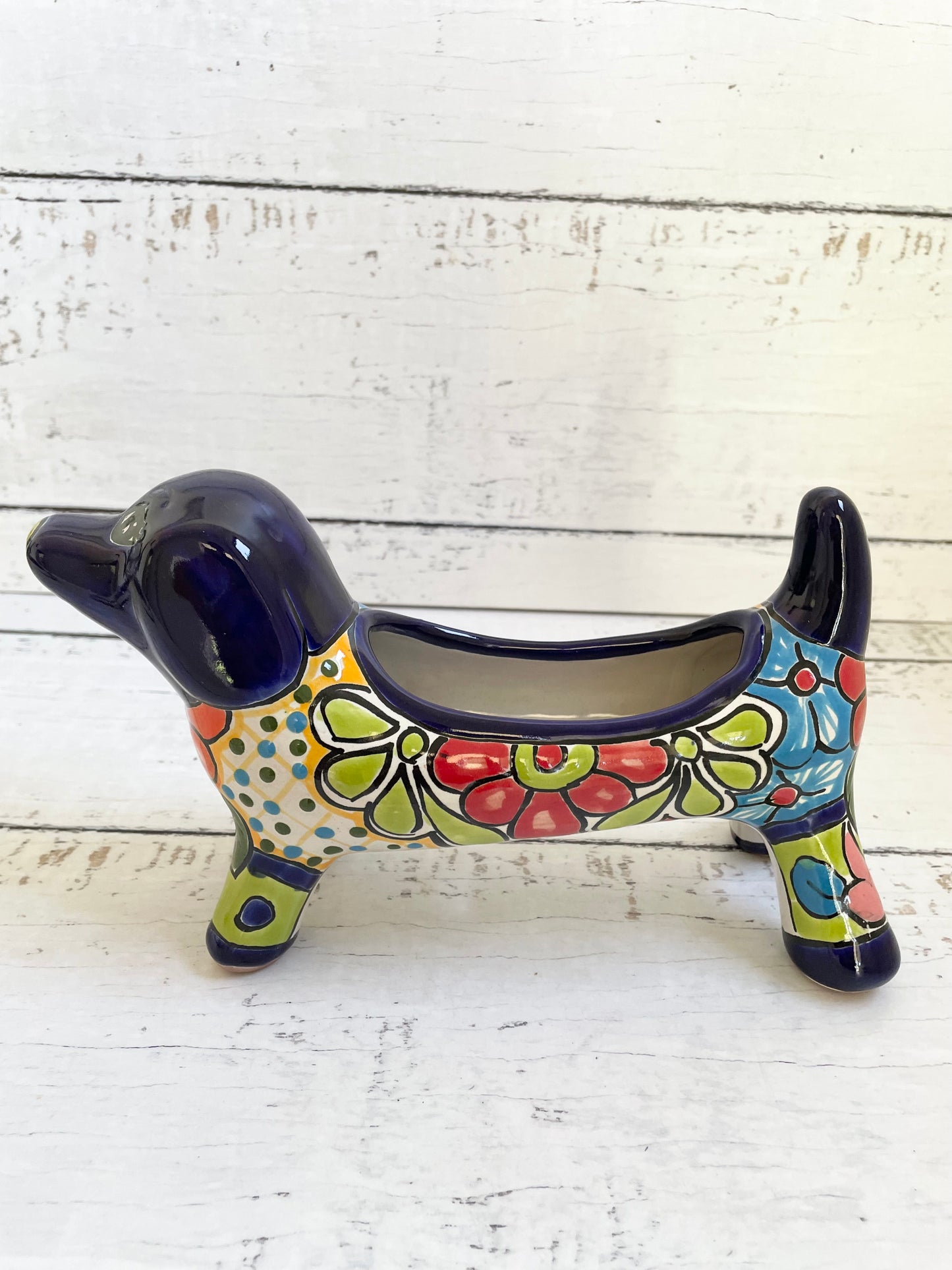 Talavera Dachshund Planter