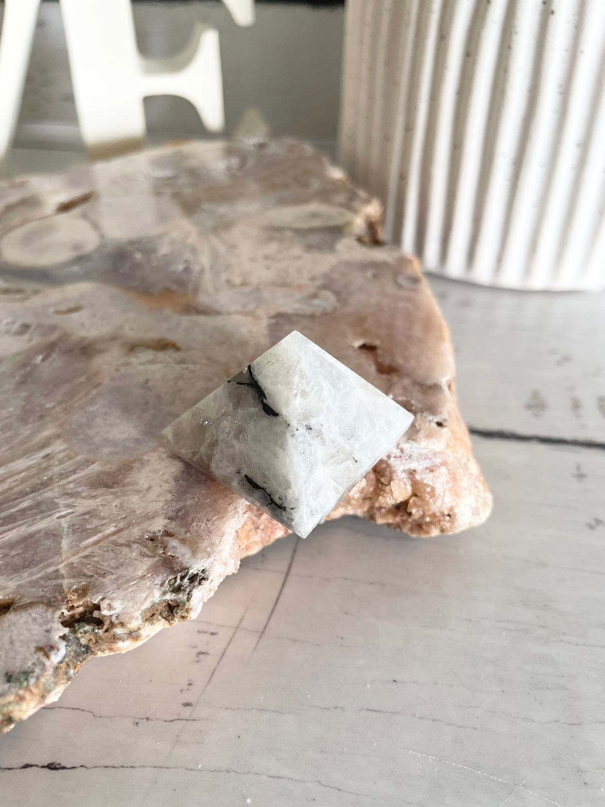 Rainbow Moonstone Pyramid