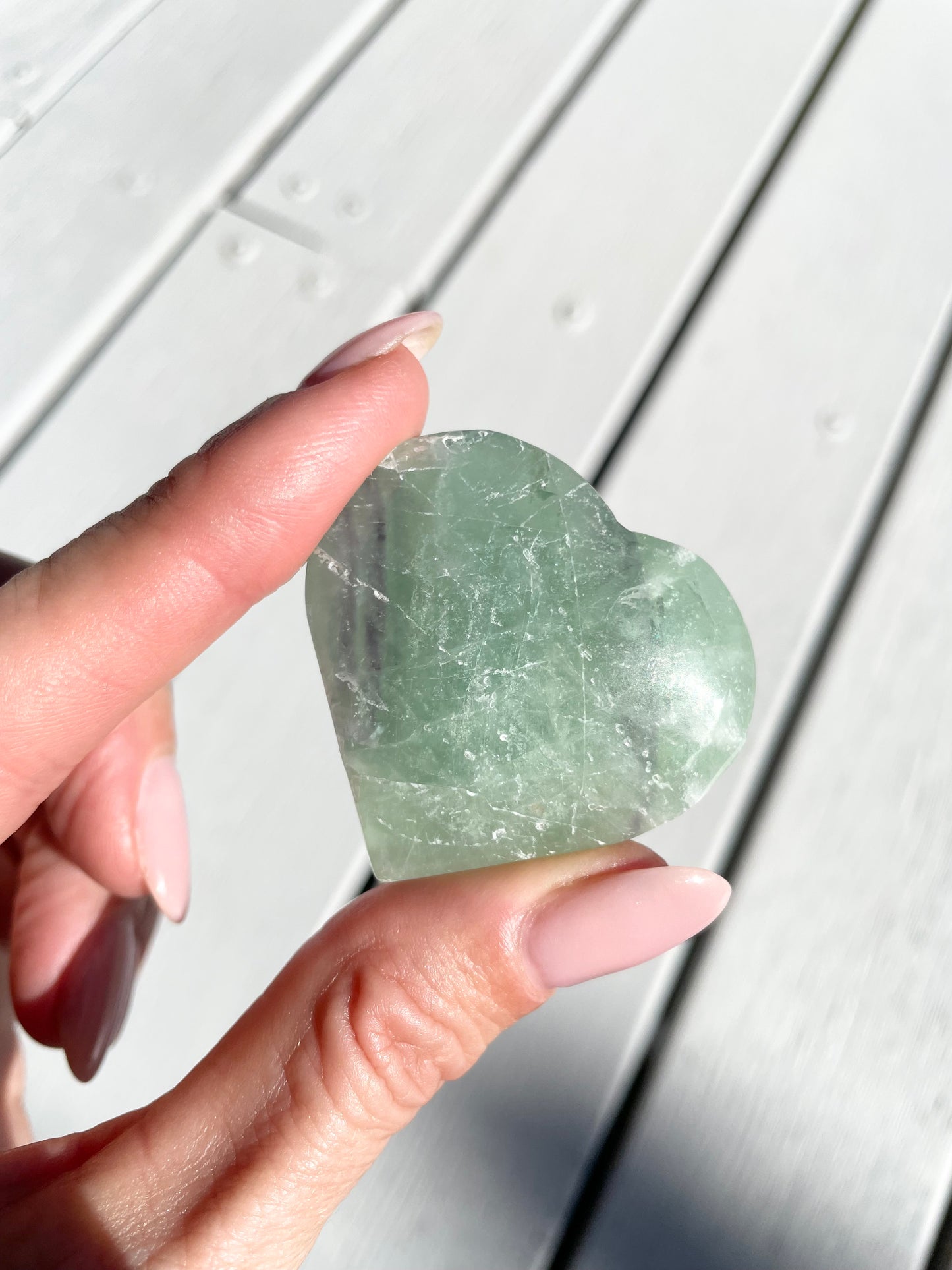 Snowflake fluorite heart