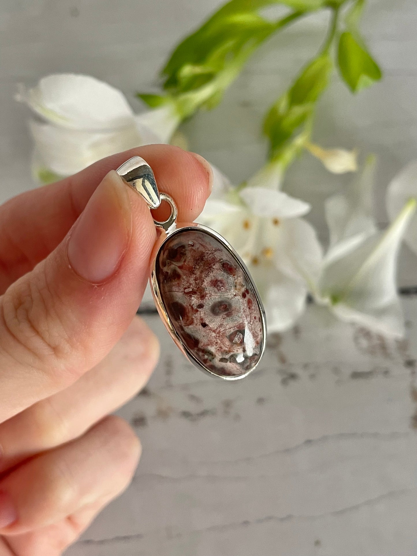 Madagascan Ocean Jasper Silver Pendant