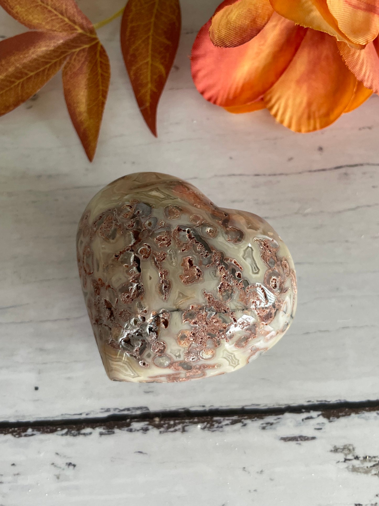 Crazy Lace Agate Heart