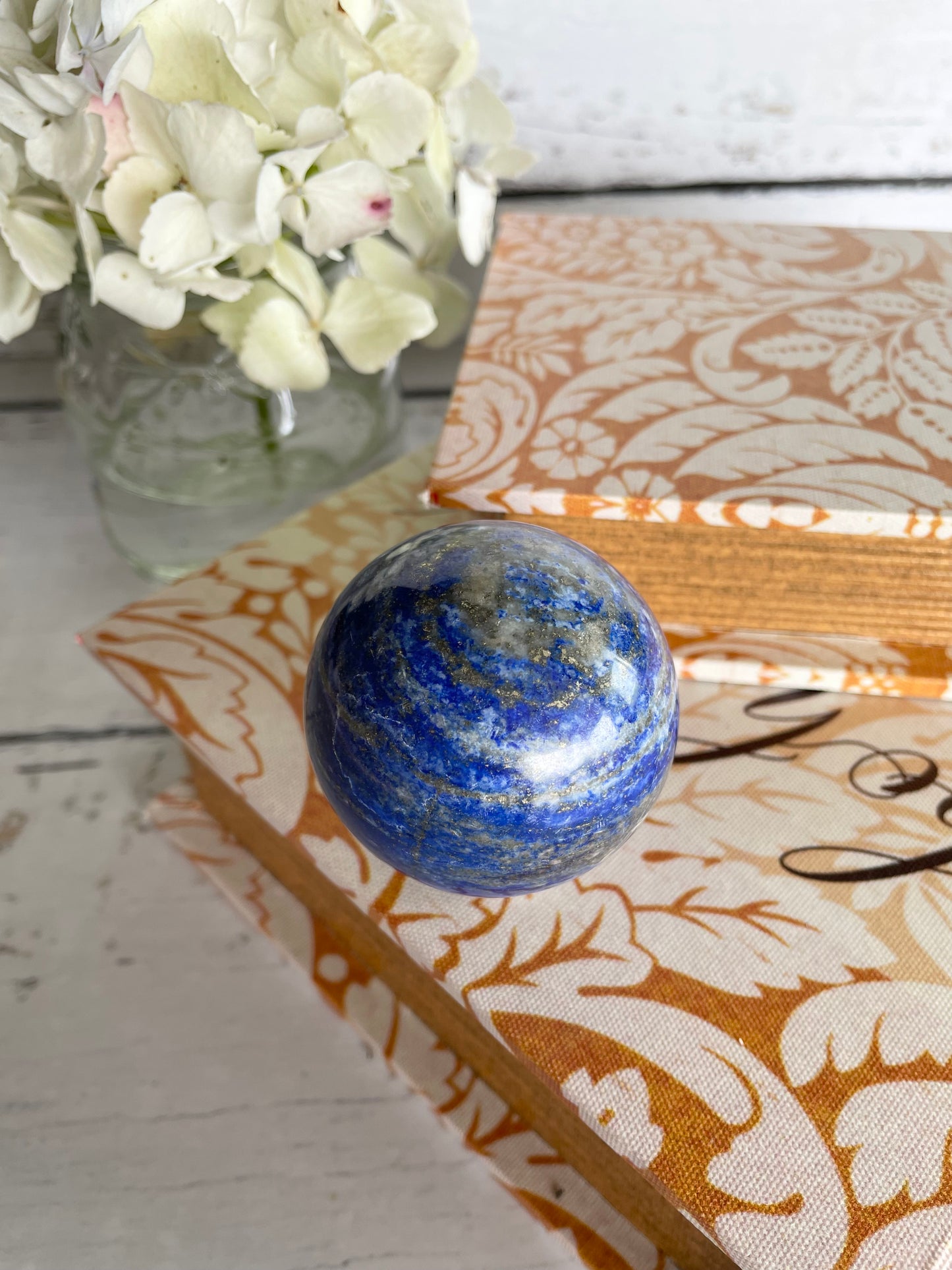 Lapis Lazuli Sphere includes wooden holder