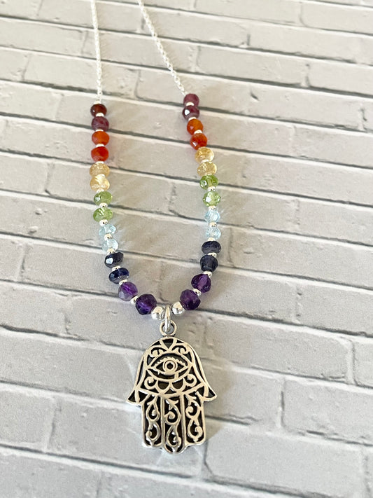 Hamsa Chakra Necklace
