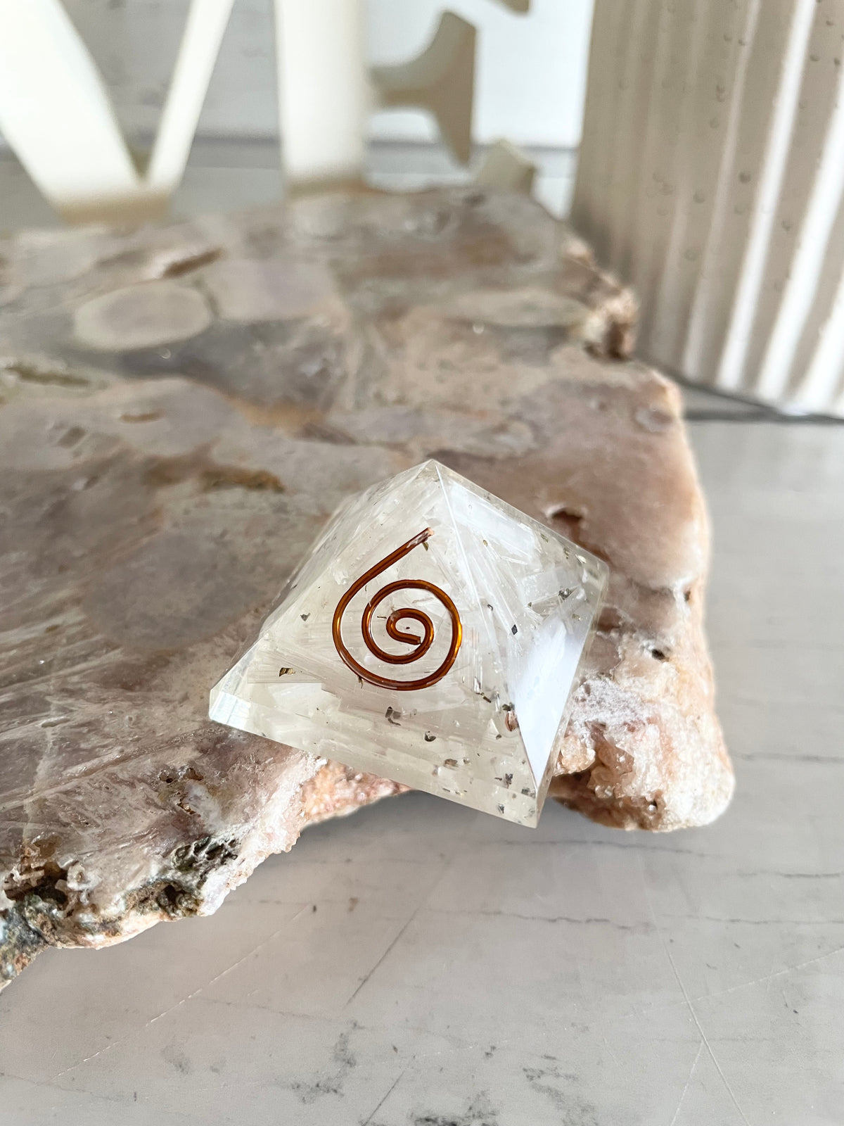 Orgone pyramid ~ Selenite