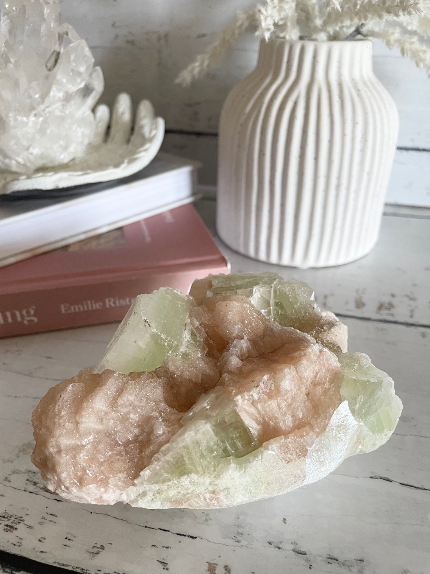 Green Apopyhllite Stilbite Cluster