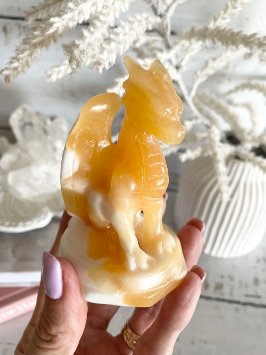Orange Calcite Dragon