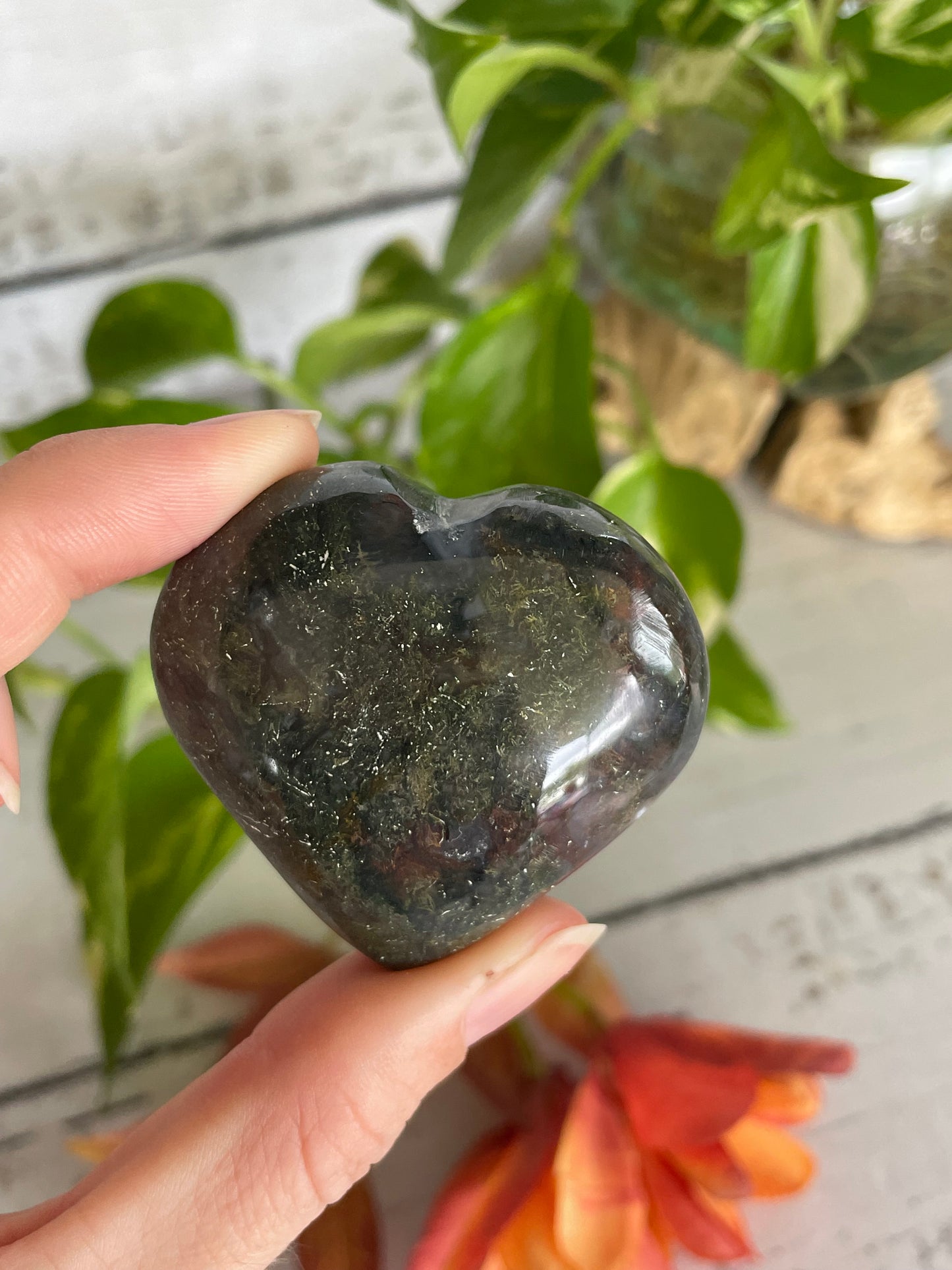 Moss Agate Heart