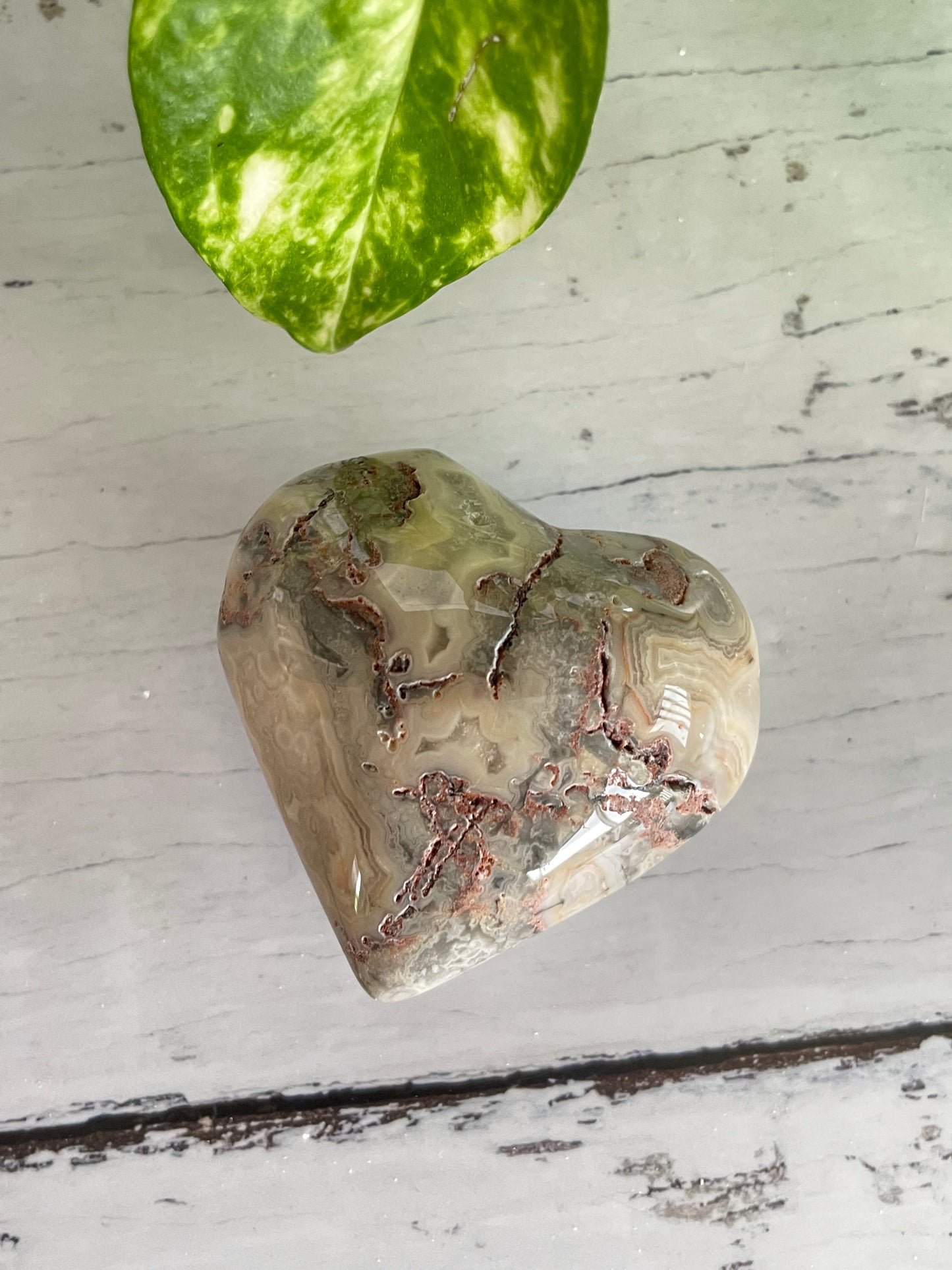 Crazy Lace Agate Heart