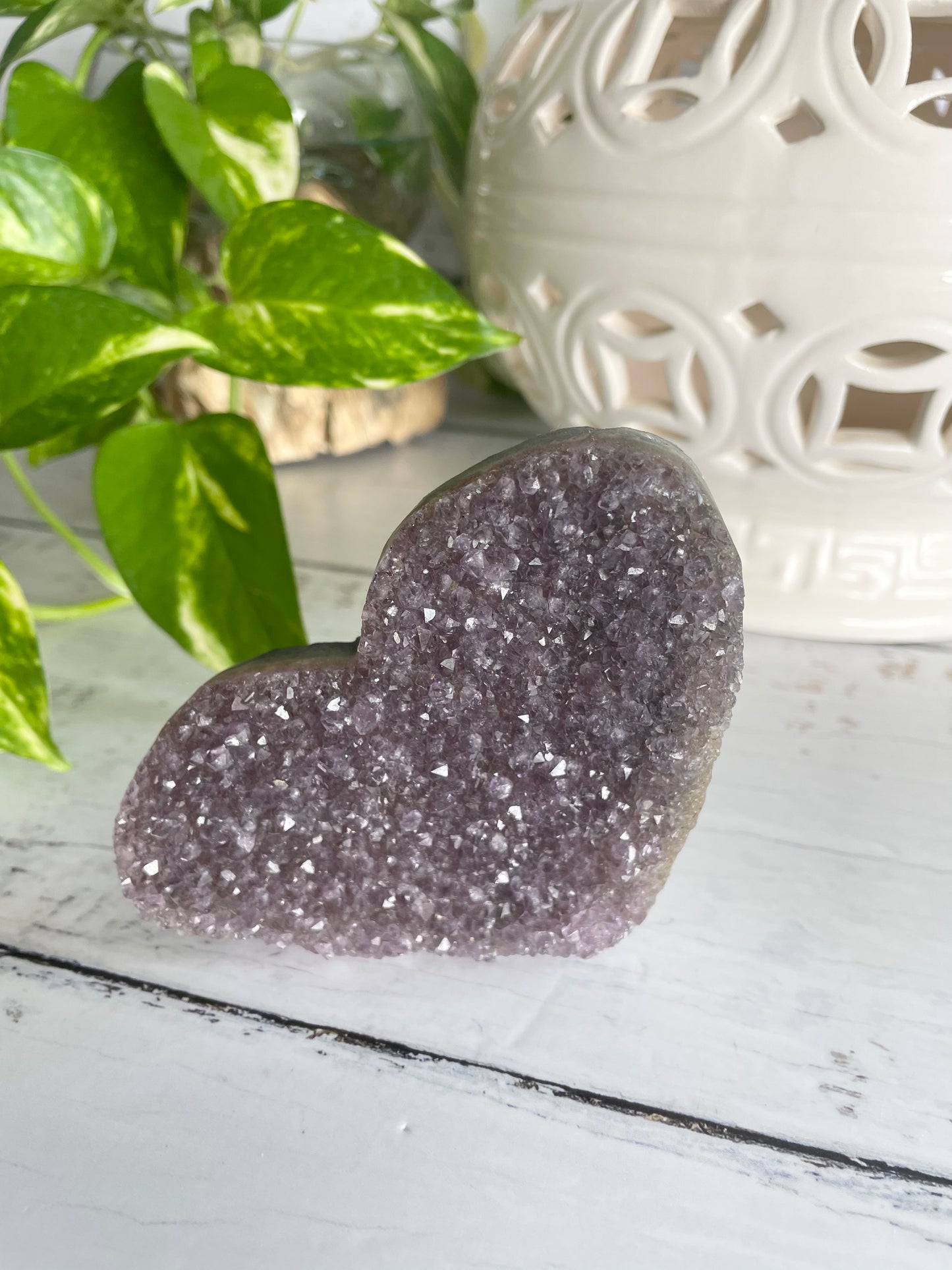 Amethyst Cluster Heart