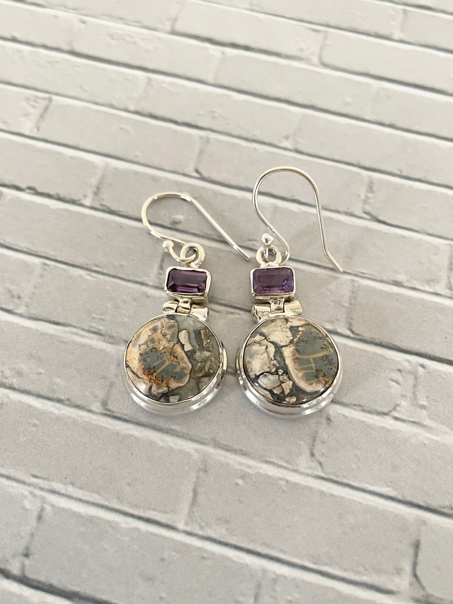 Malinga Jasper & Amethyst Dangles