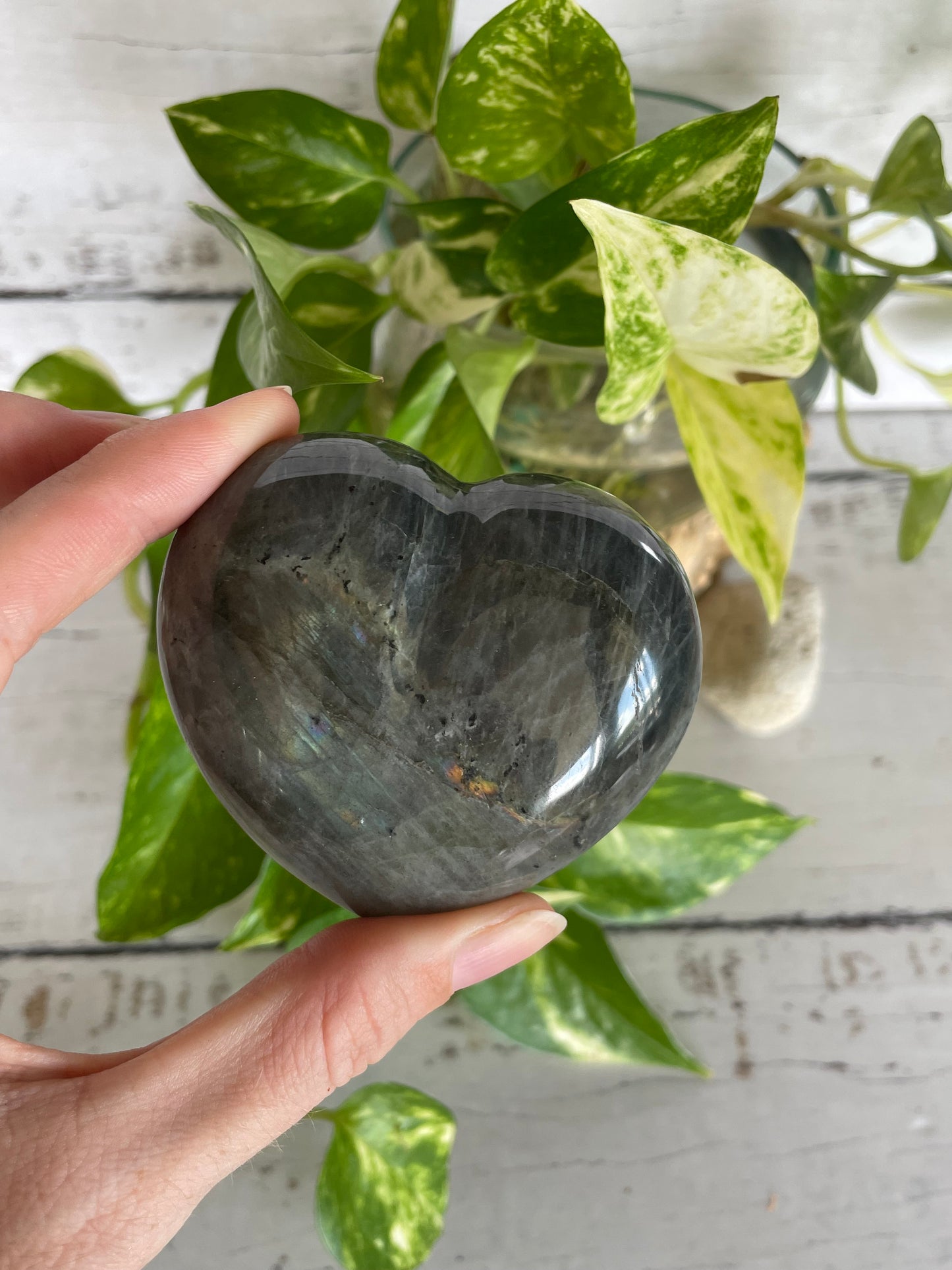 Labradorite Heart