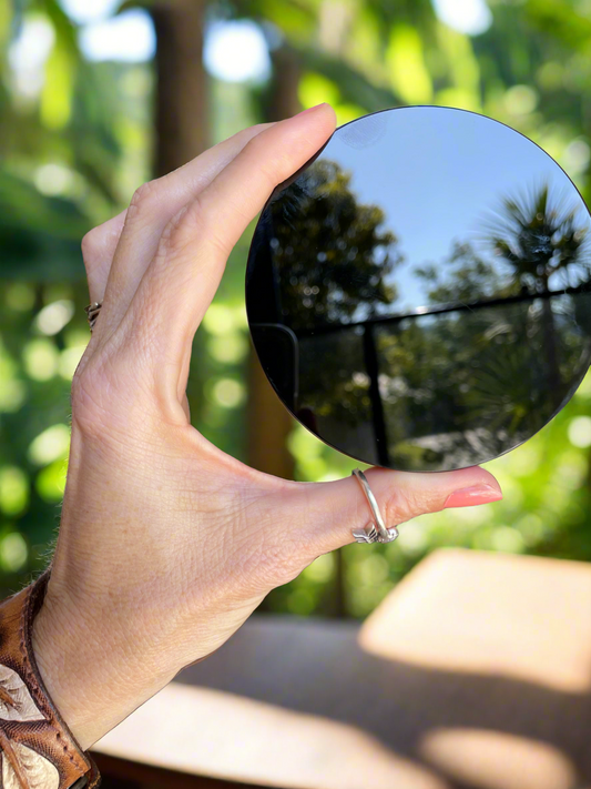 Black Obsidian Scrying Mirror includes stand