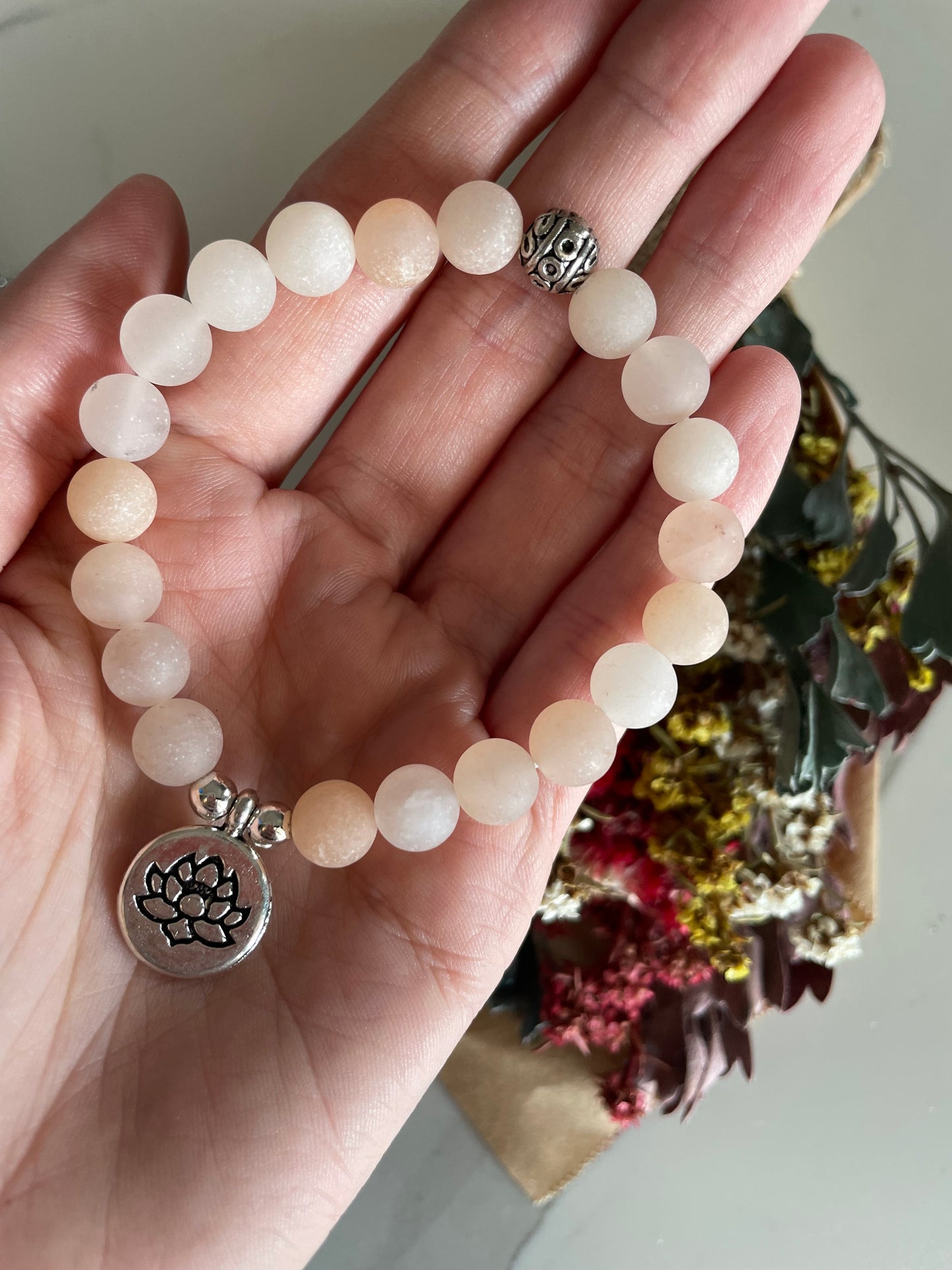 Frosted Peach Aventurine Healing Bracelet ~ Lover