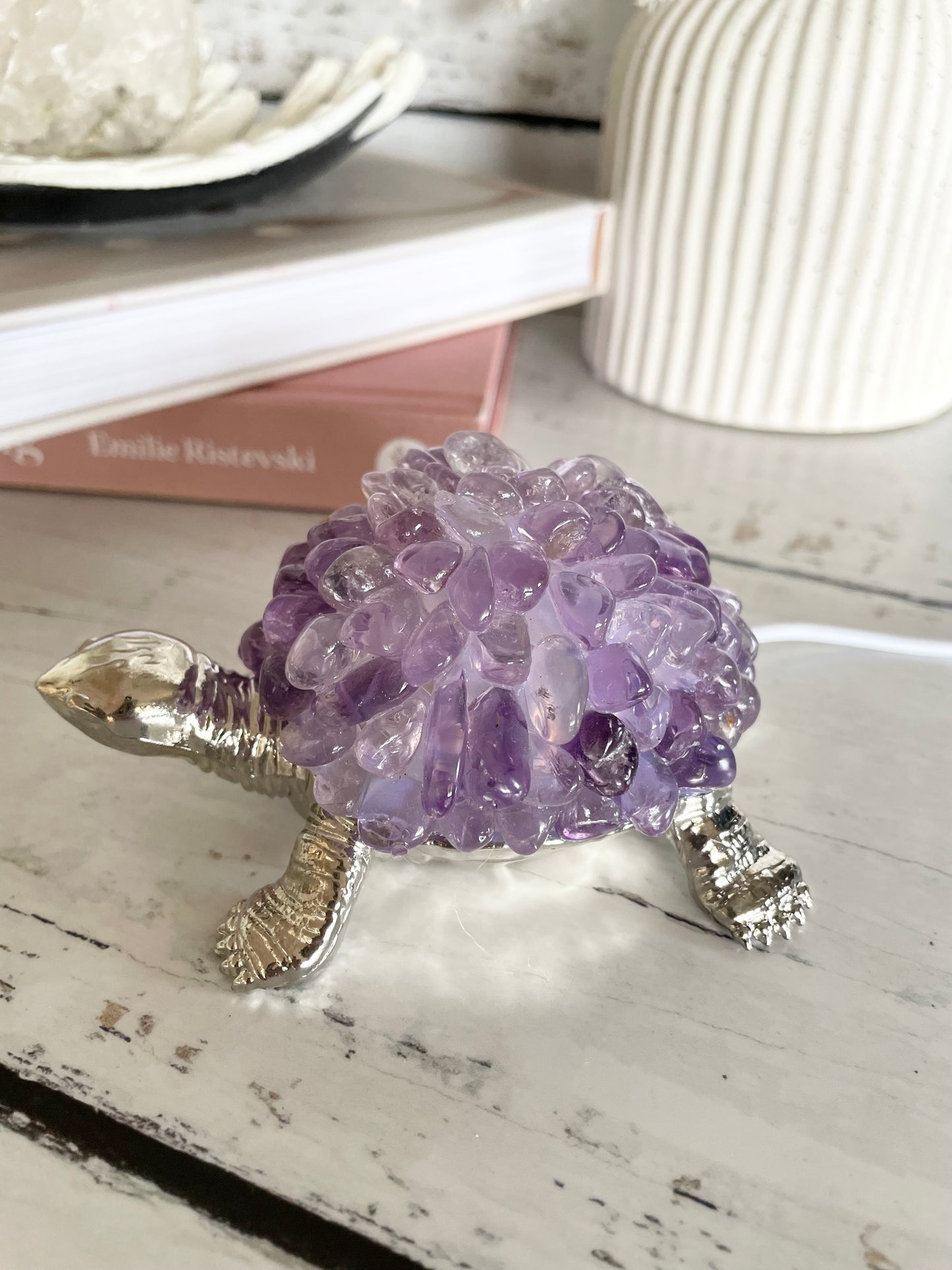 Tortoise Led Lamp - Light Amethyst