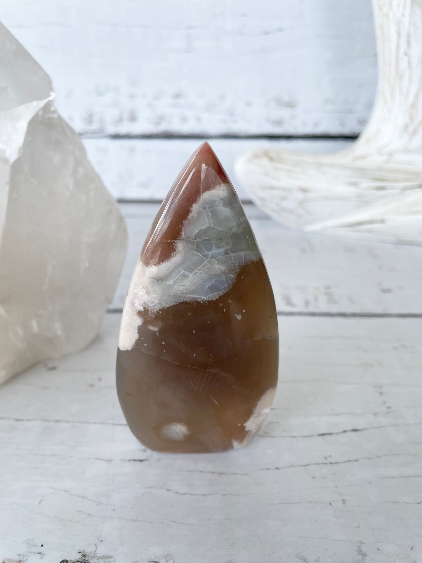 Green Flower Agate Dome