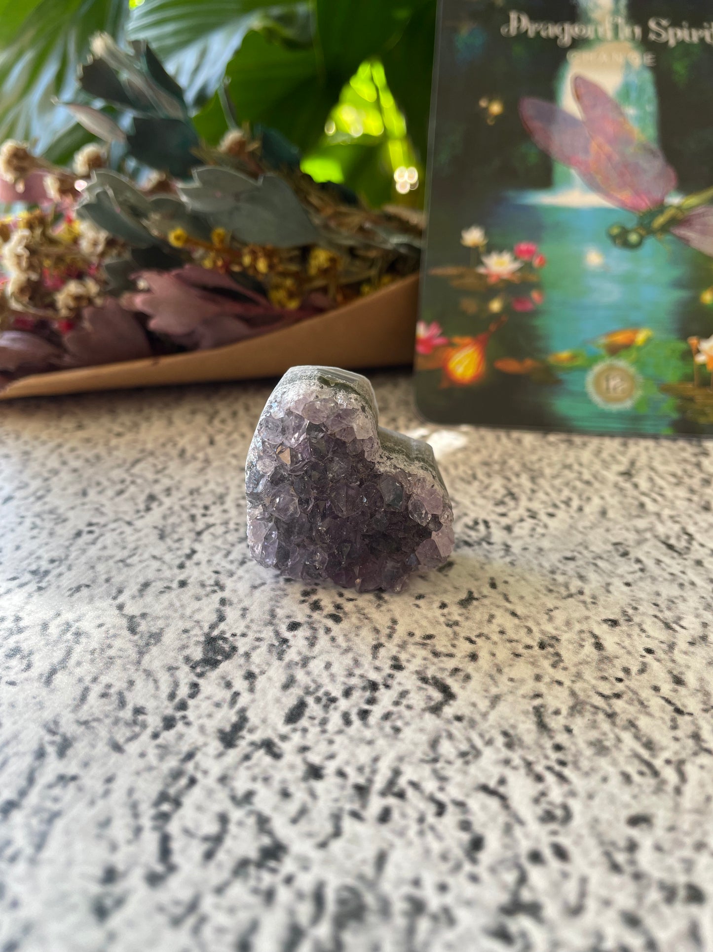 Amethyst Cluster Heart