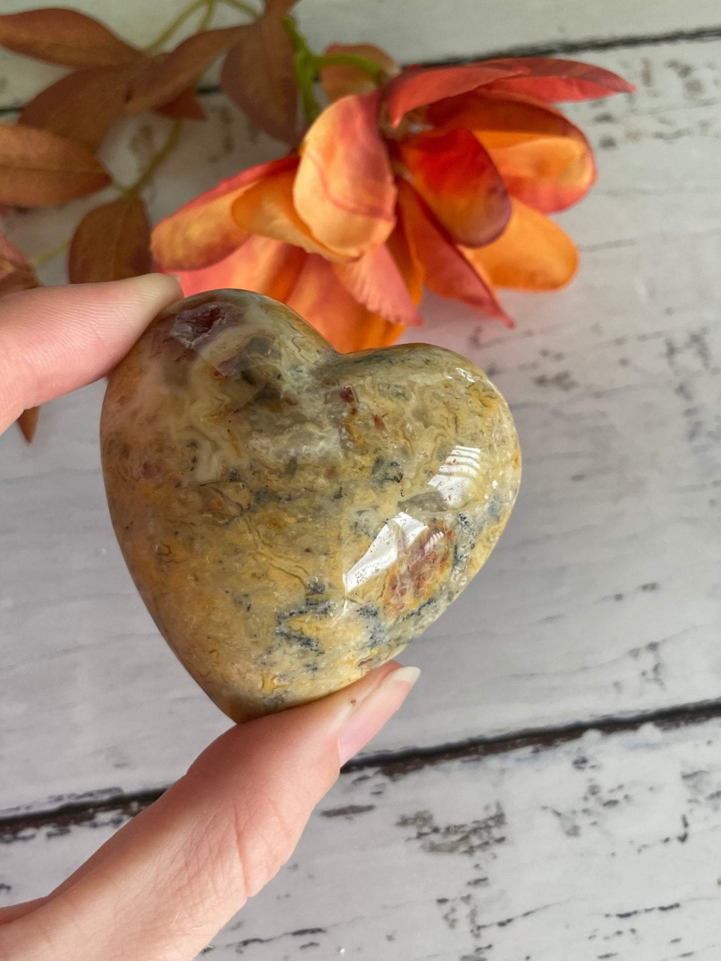 Crazy Lace Agate Heart