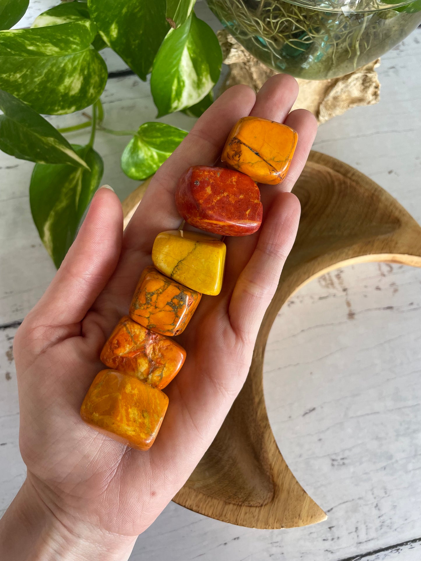 Orange /Golden Howlite Tumble Stones