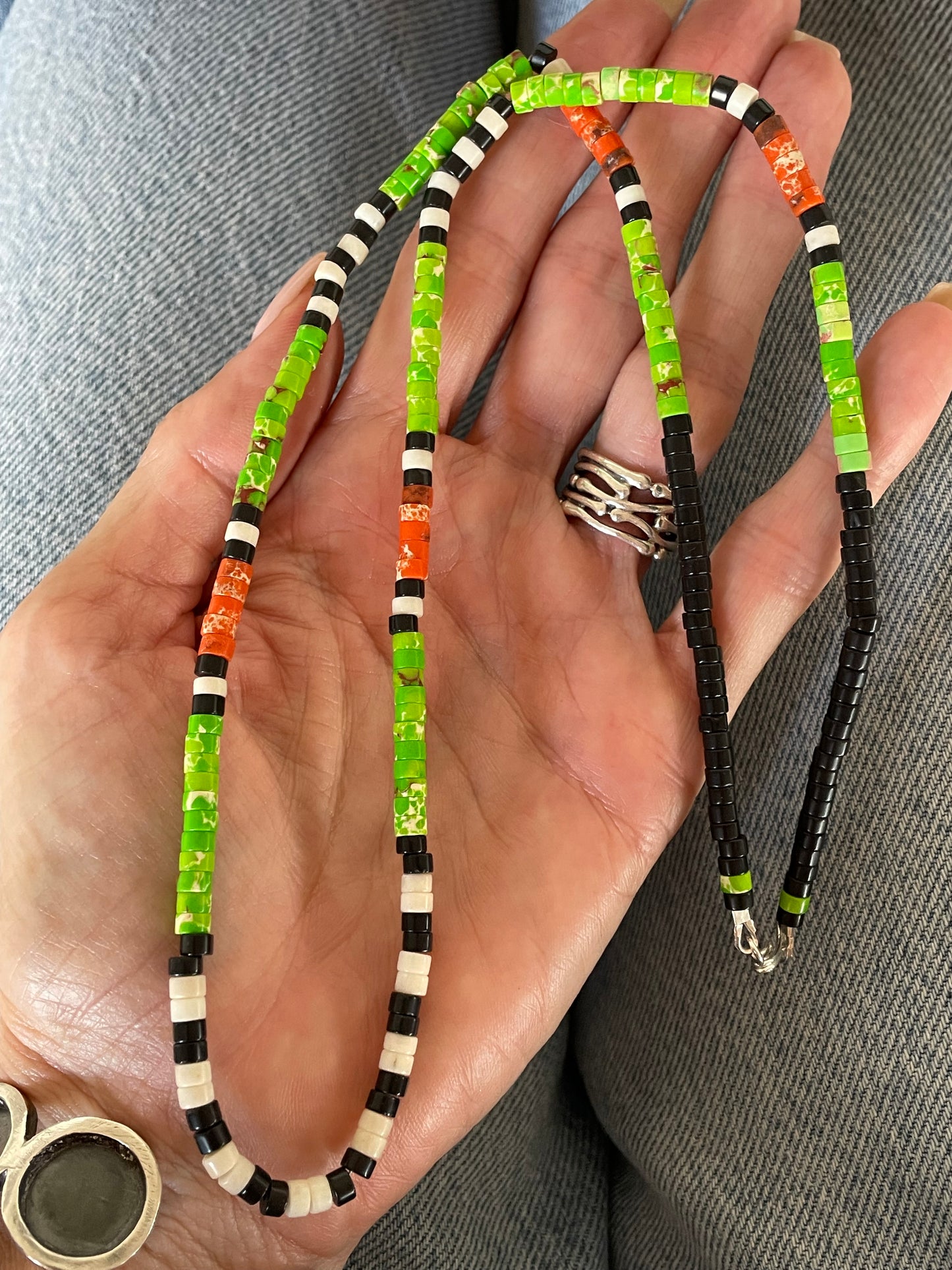 Cherokee Beaded Necklace - Black Onyx/Jasper