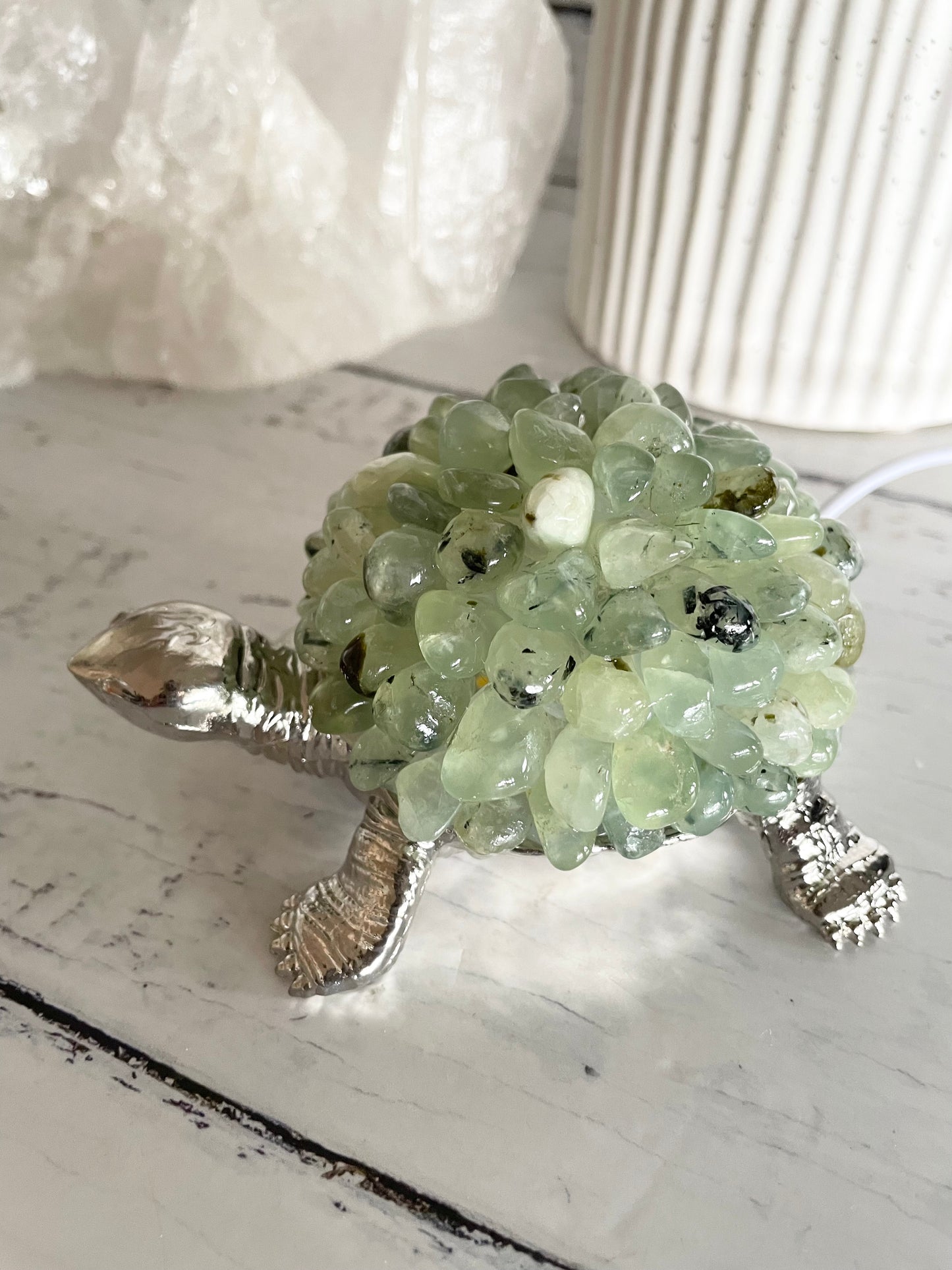 Tortoise Led Lamp ~ Prehnite