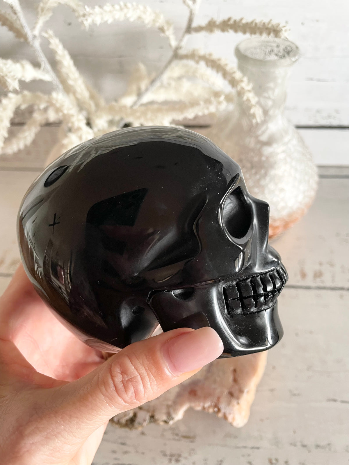 Black Obsidian Skull