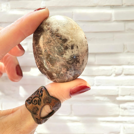 Rubellite Tourmaline Pillow Palm Stone