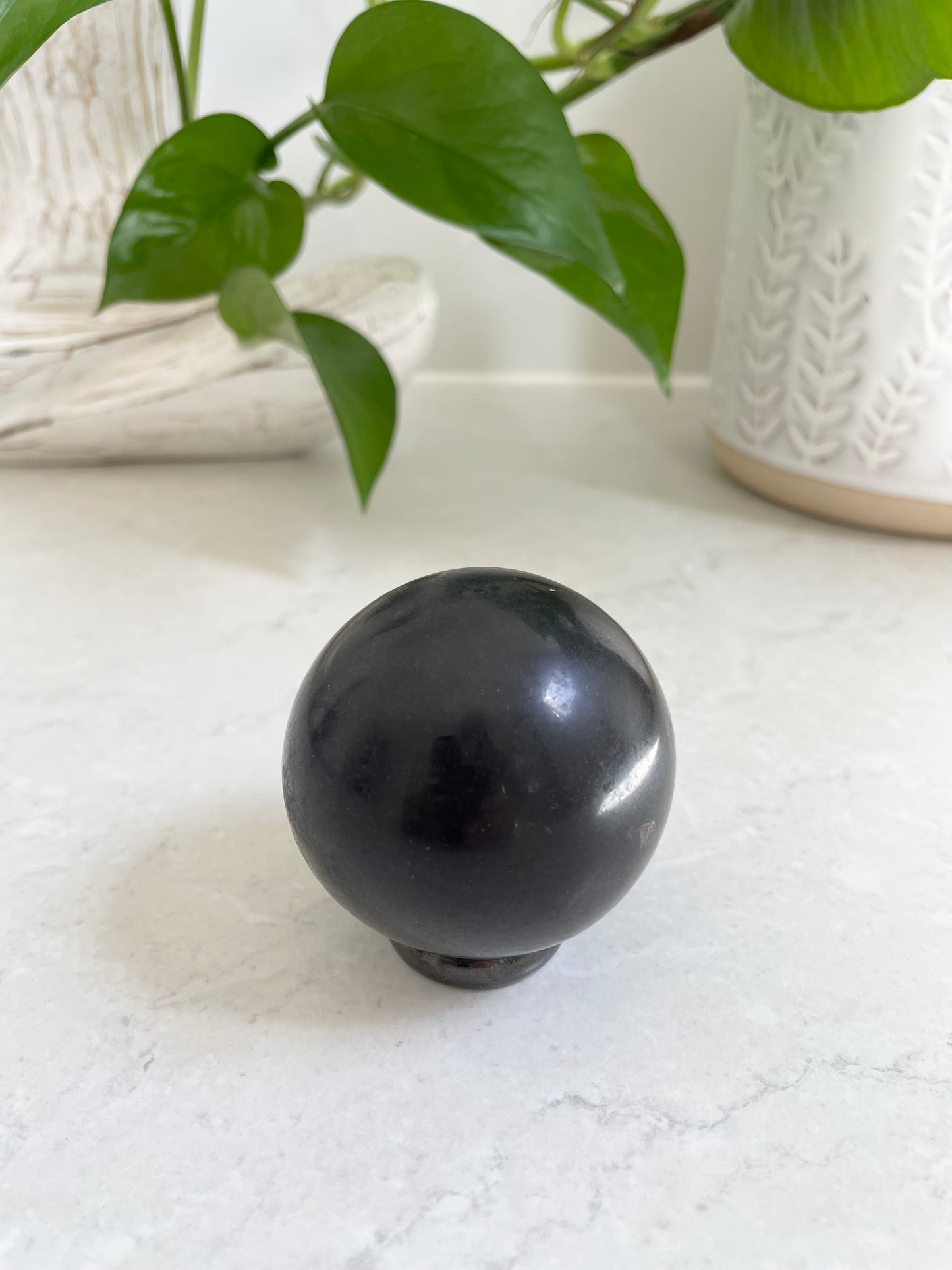 Black Tourmaline Sphere Includes Holder