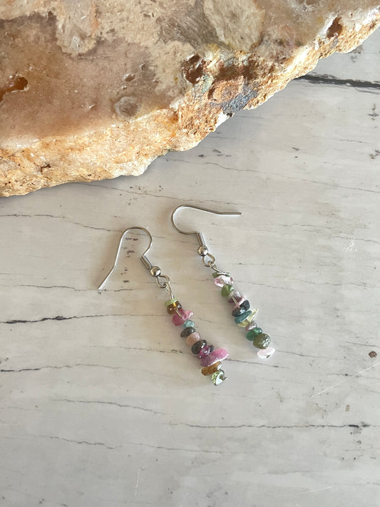 Rainbow /Watermelon Tourmaline Dangles ~ Create