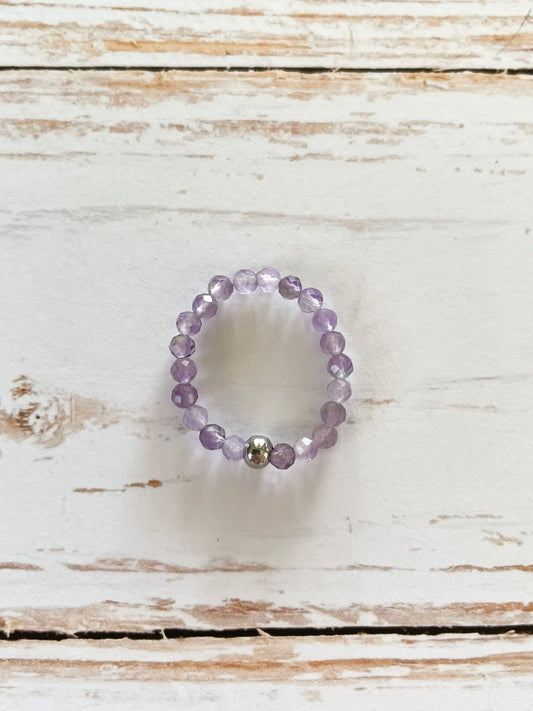 Faceted Amethyst Ring size 6-9