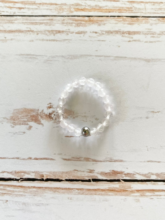 Faceted Quartz Ring size 6-9