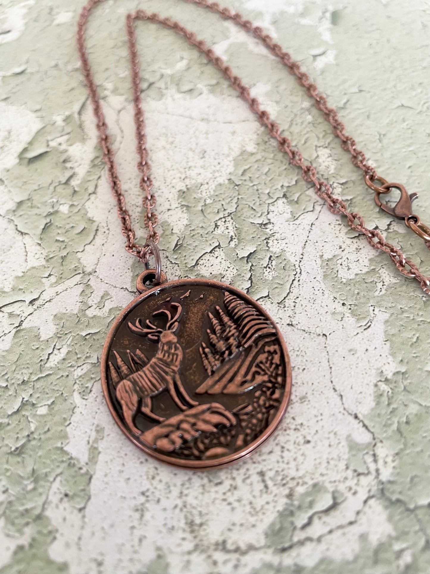 Copper Necklace ~ Forest Deer