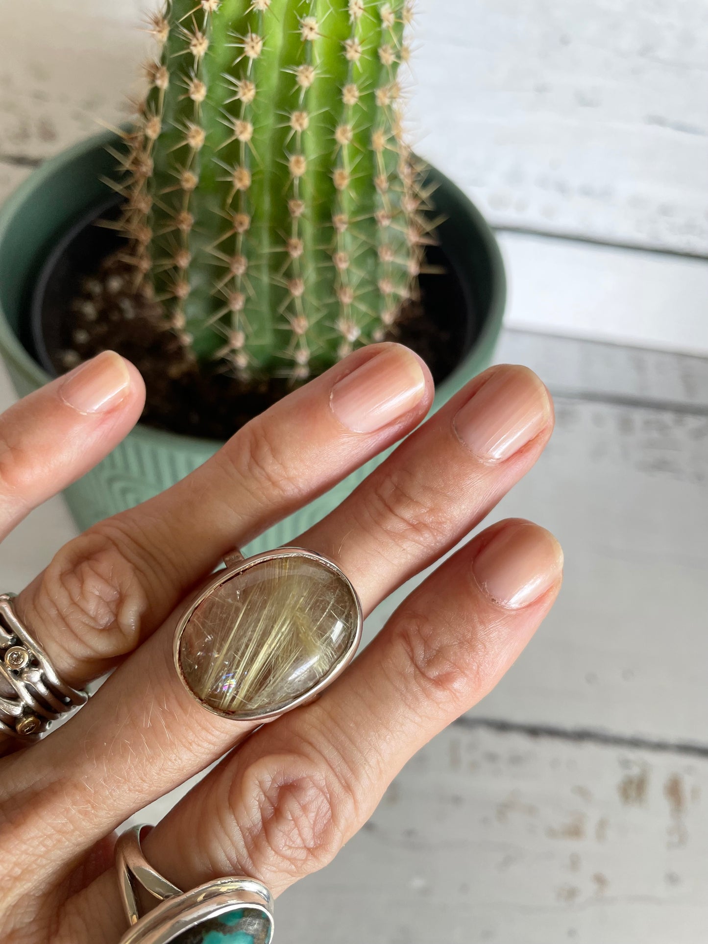 Sweetgrass Studio Ring ~ Golden Rutile Quartz