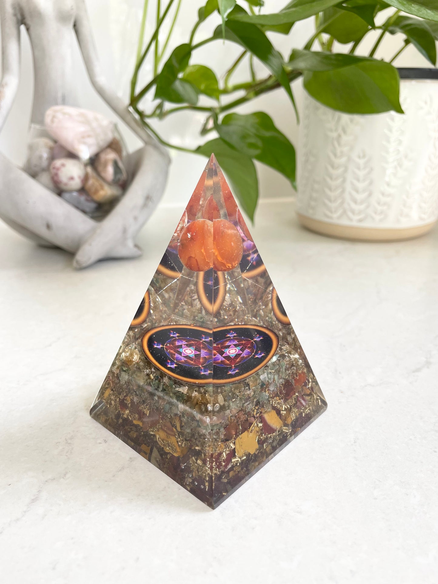 Orgone Pyramid ~ Mookaite & Mixed Aventurine