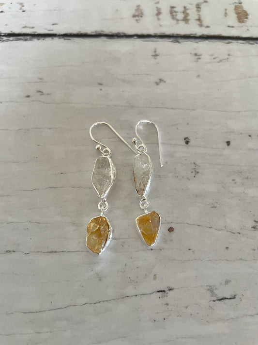 Herkimer & Citrine Dangles