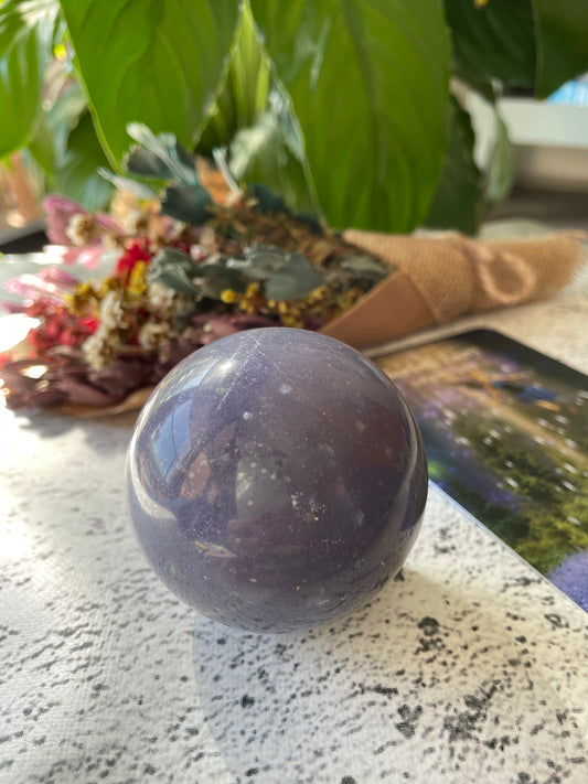 Trolleite/ Lazulite Sphere Includes Wooden Holder