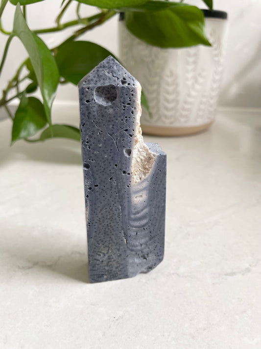 Blue coral jade Obelisk