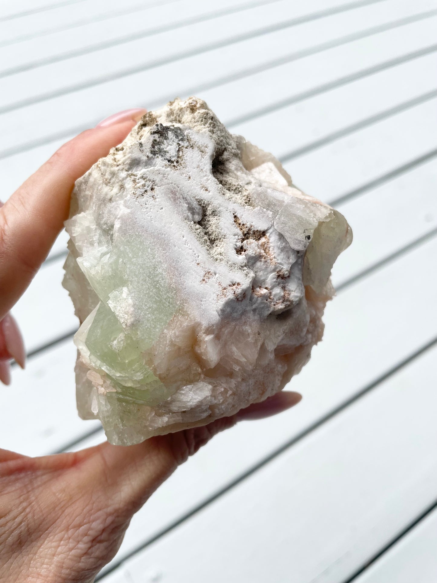 Green Apopyhllite Stilbite Cluster