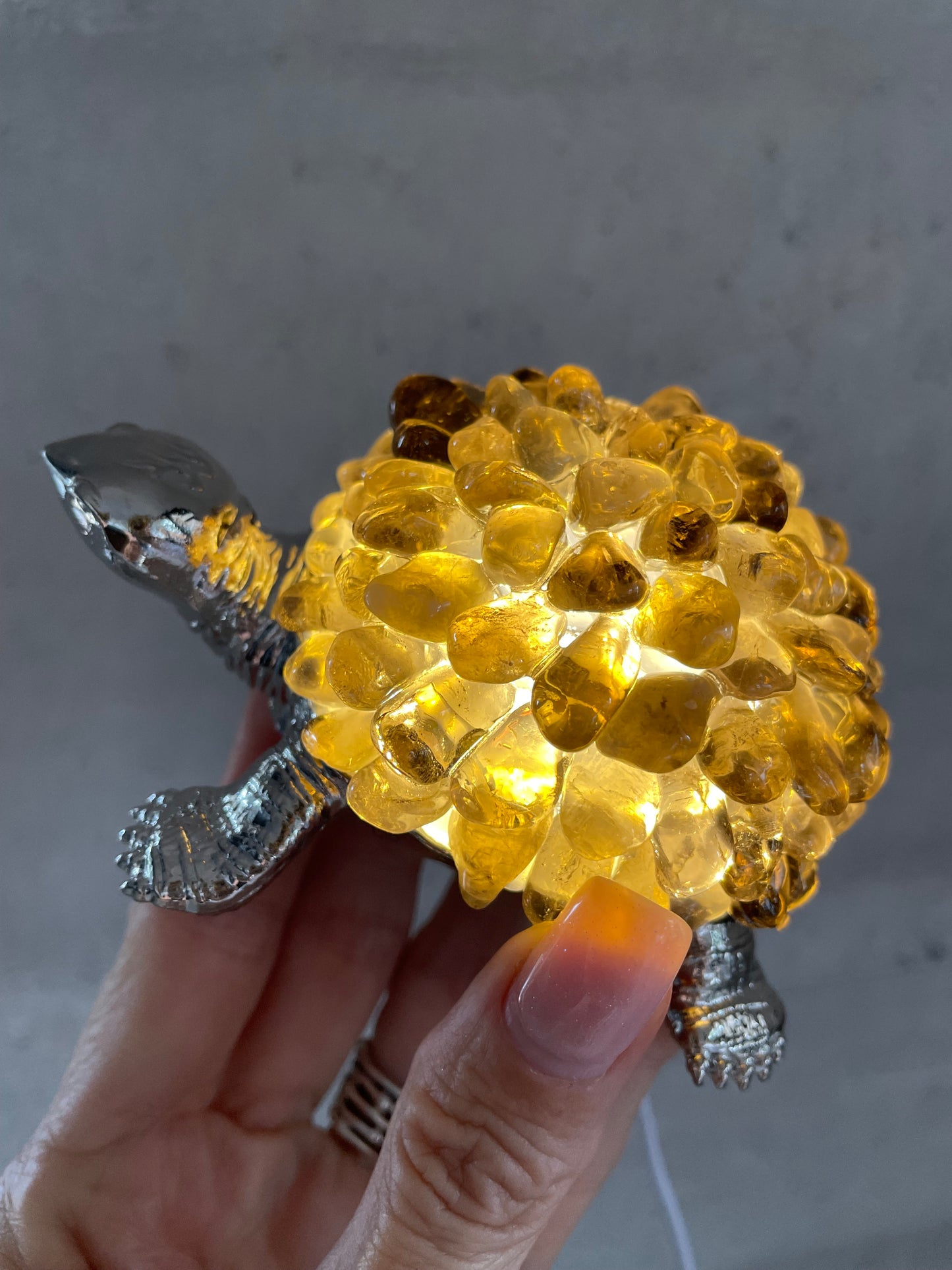 Tortoise Led Lamp - Smoky Quartz