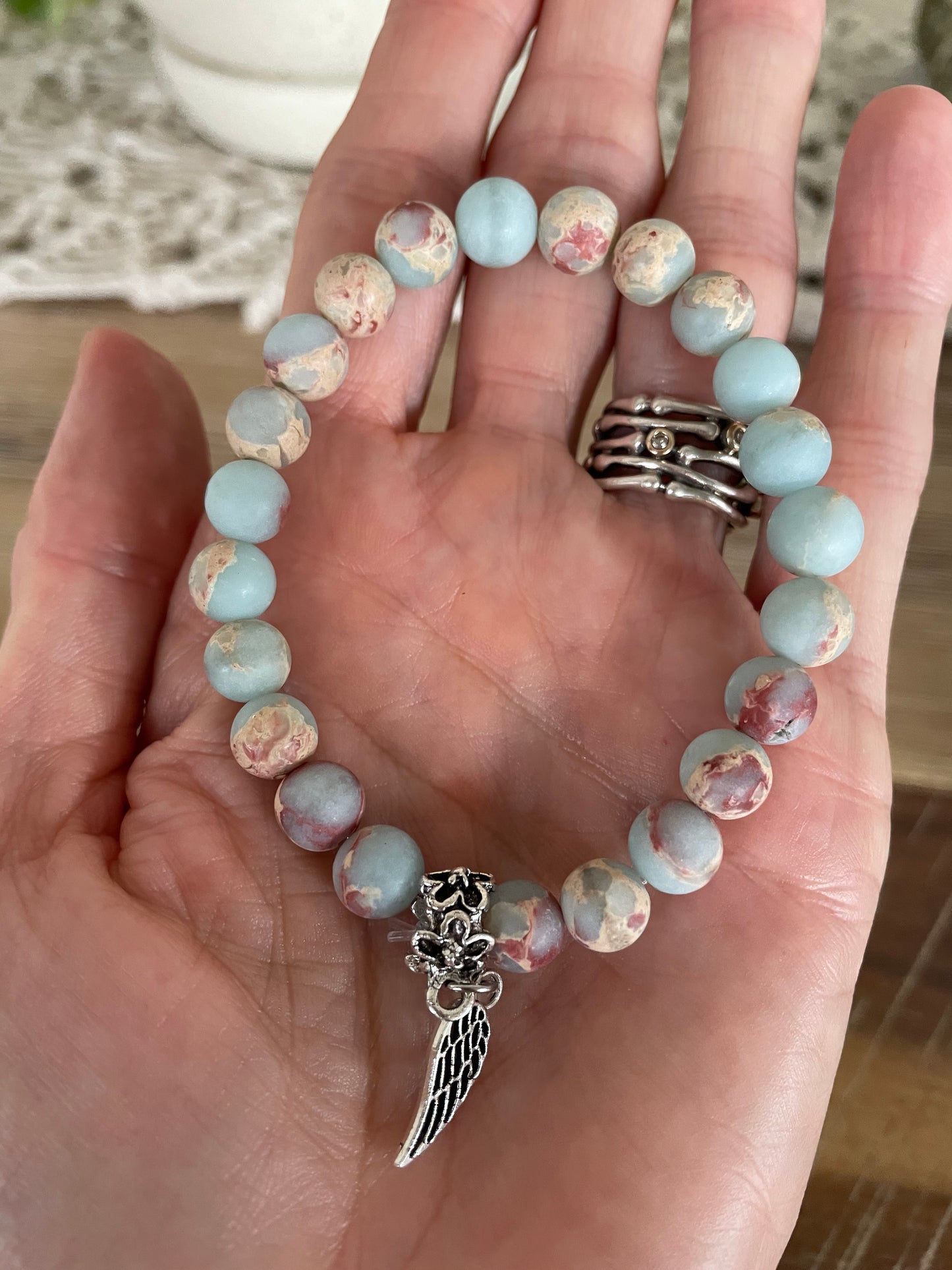 Frosted Shoushan Jasper Healing Bracelet ~ Harmony