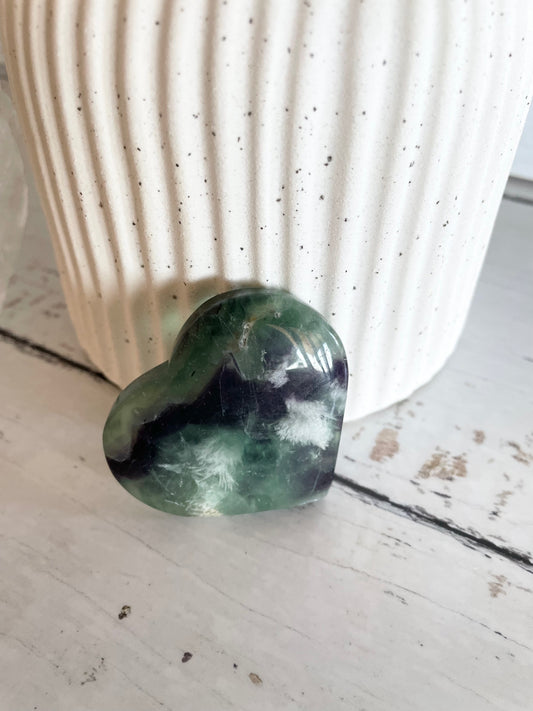 Snowflake fluorite heart