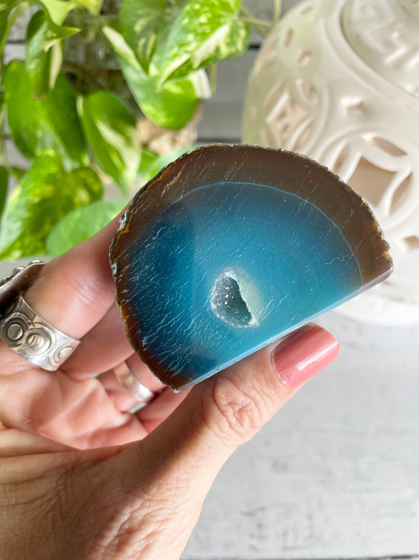 Agate Druzy Geode  ~ Blue