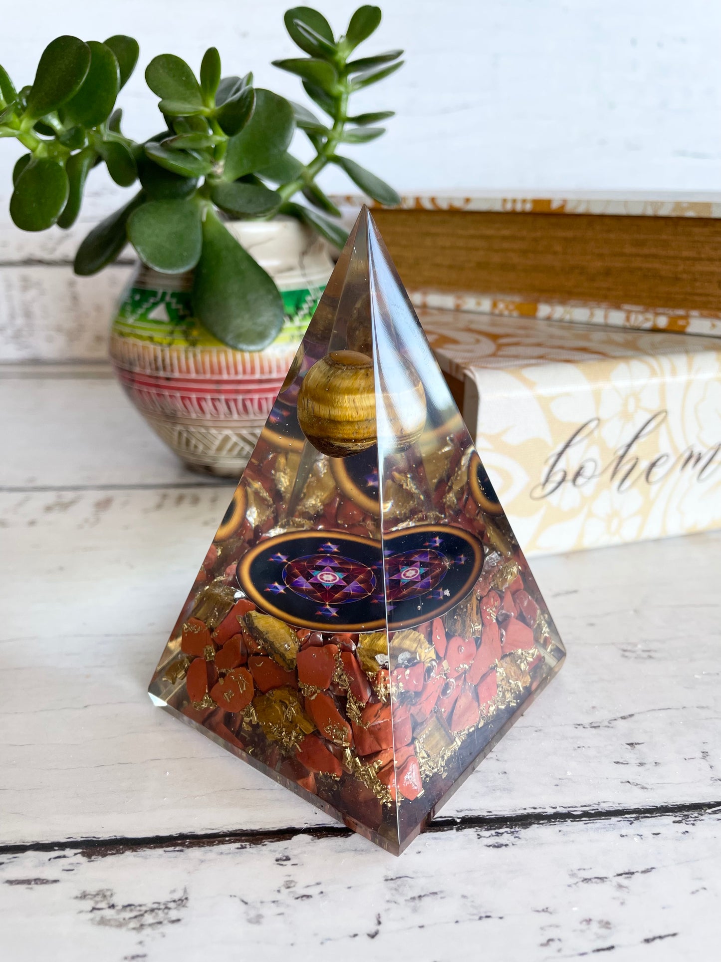 Pyramid ~ Red Jasper Orgone