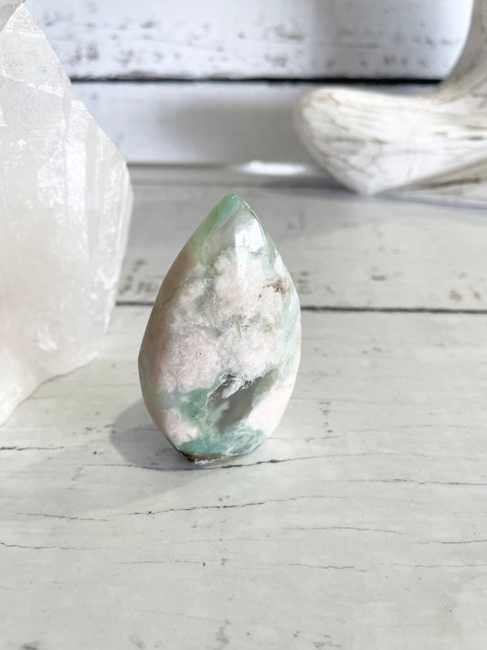 Green Flower Agate Dome