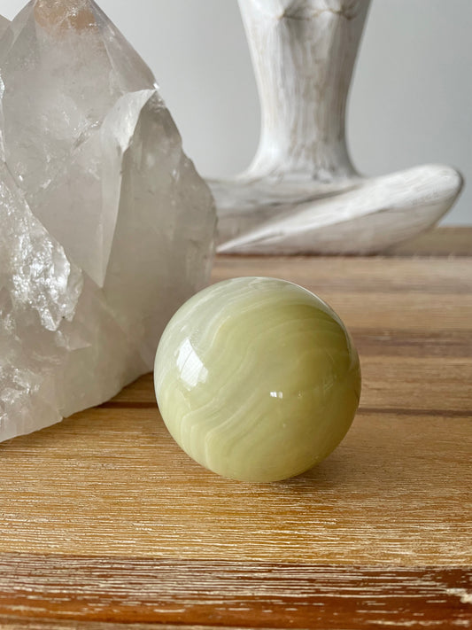 Afghanistan Jade Sphere Includes Wooden Holder