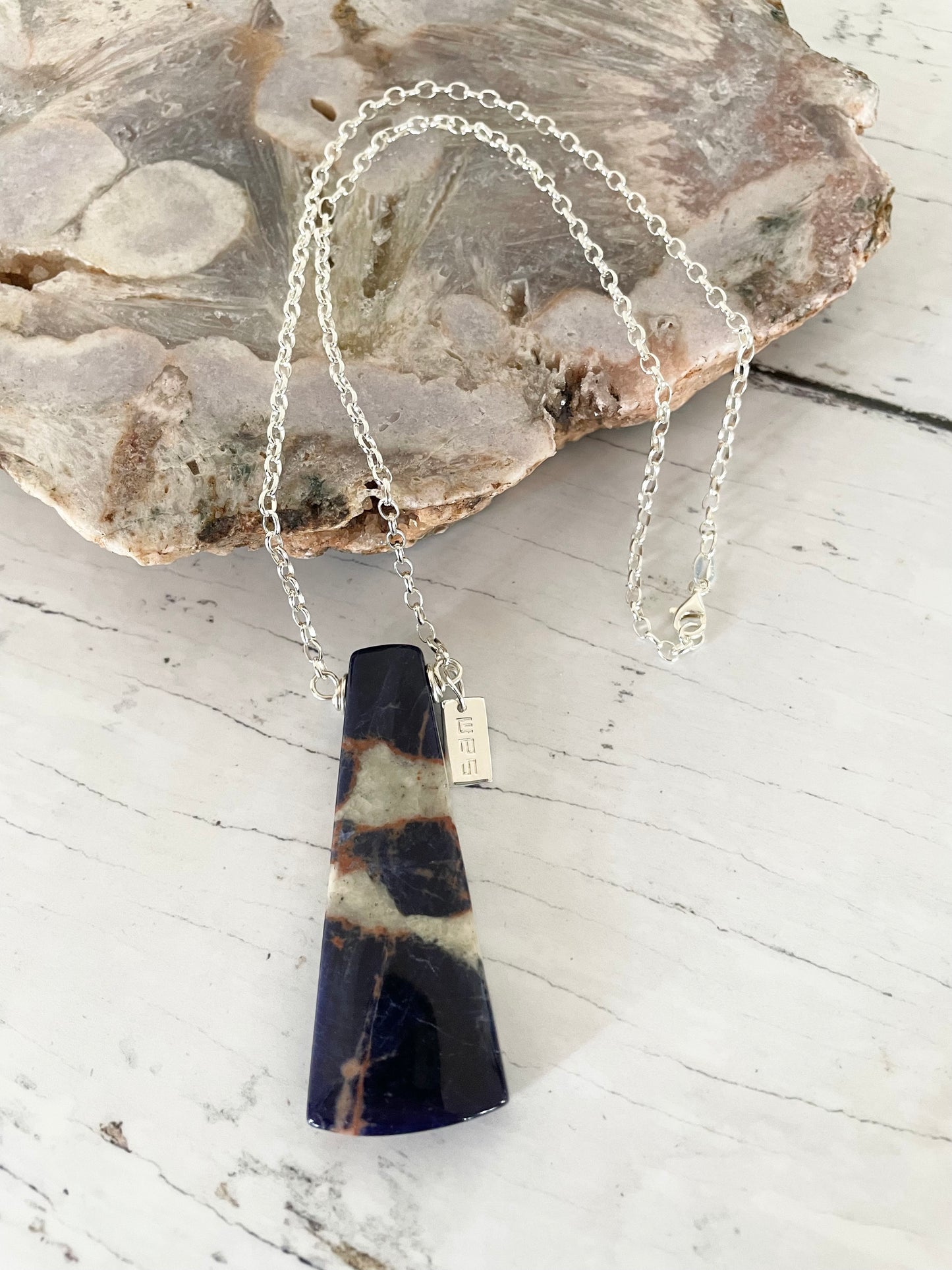 Sodalite obelisk necklace