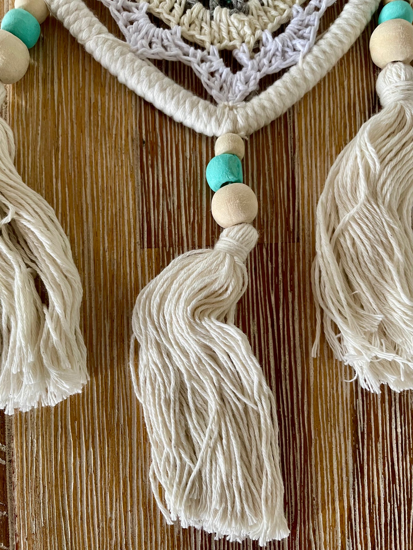 Dream Catcher - Macrame Aqua Heart