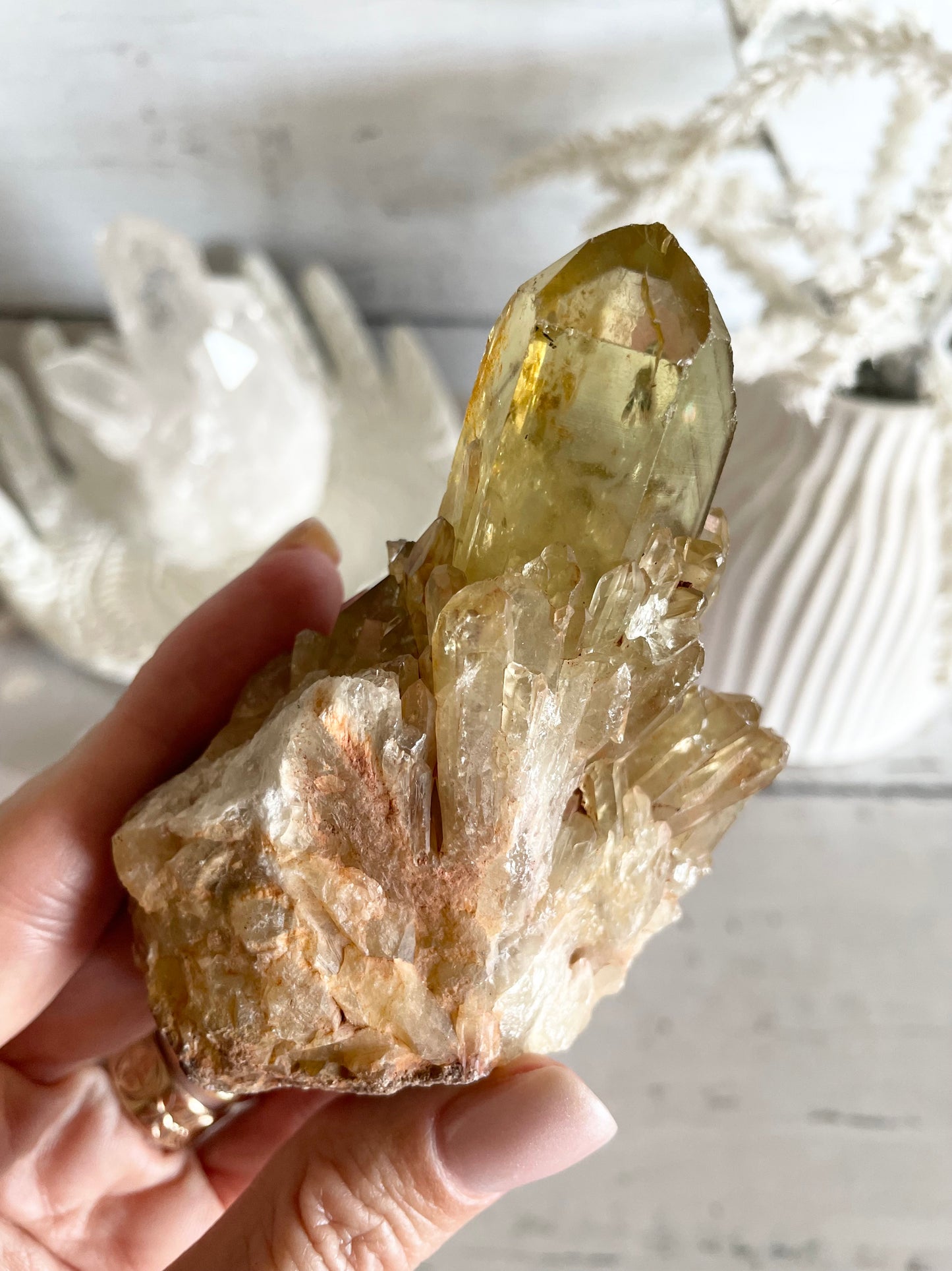 Natural Pineapple Citrine Cluster Point