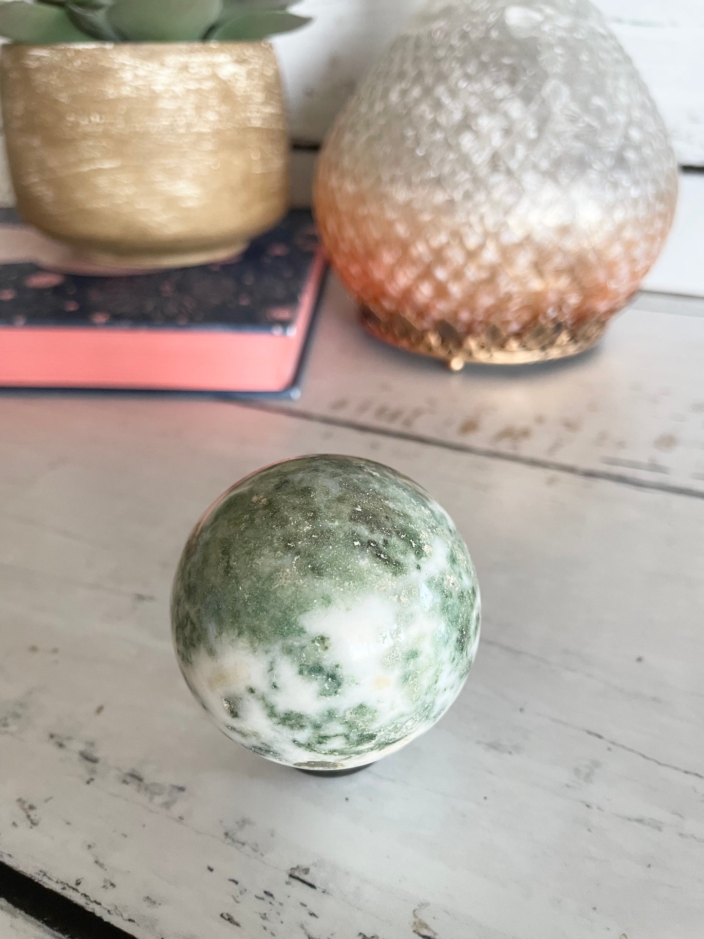 Tree Agate Sphere Includes Holder