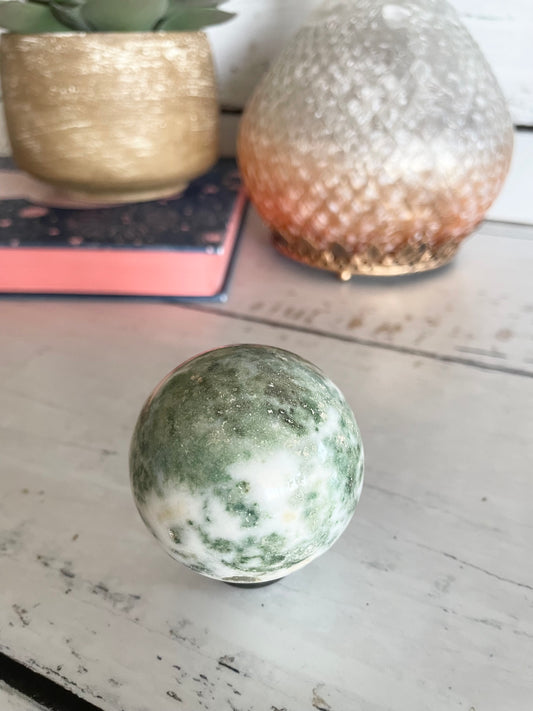 Tree Agate Sphere Includes Holder